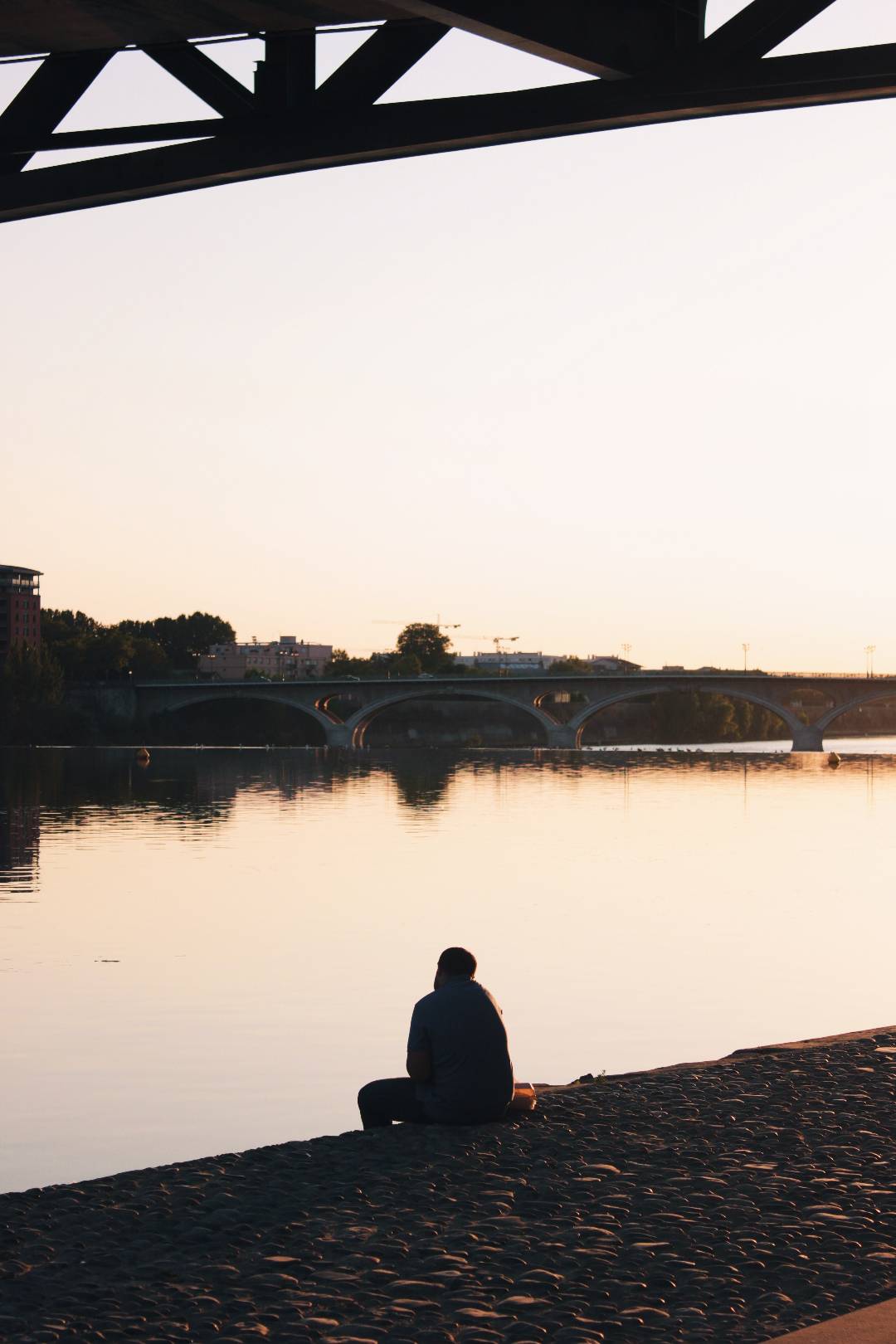 Por do sol em Pont Neuf de Toulouse 