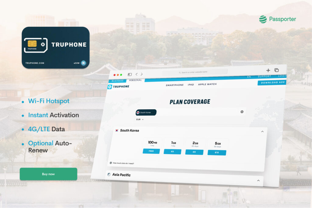 eSIM Truphone Corée du Sud