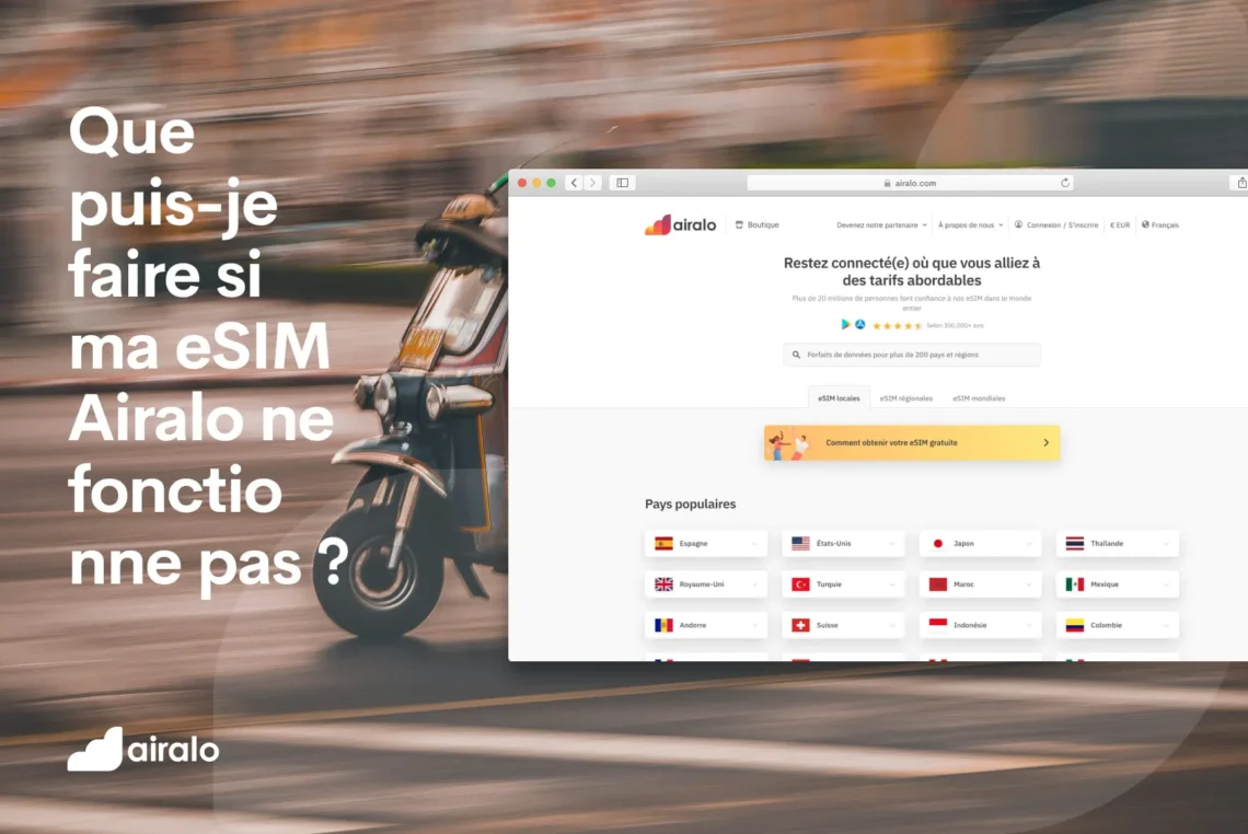 esim airalo ne fonctionne pas