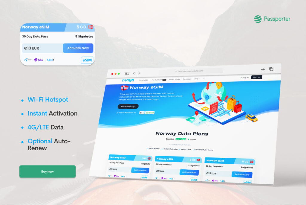 eSIM da Maya Mobile para Noruega