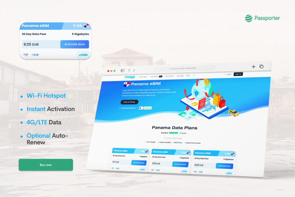  eSIM Panamá com Maya Mobile 
