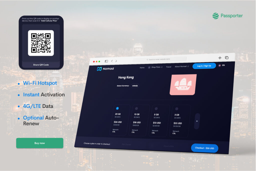 eSIM da Nomad para Hong Kong