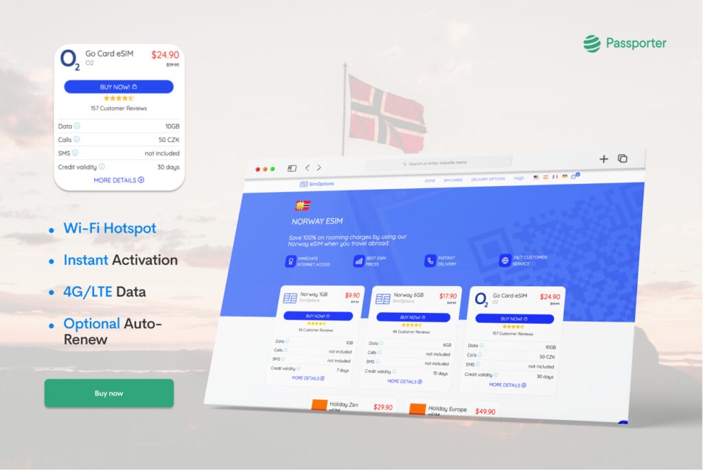 eSIM da SimOptions para Noruega