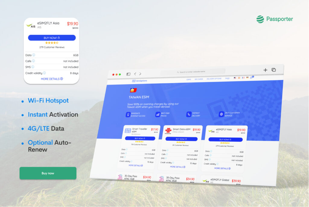 eSIM SimOptions Taiwan
